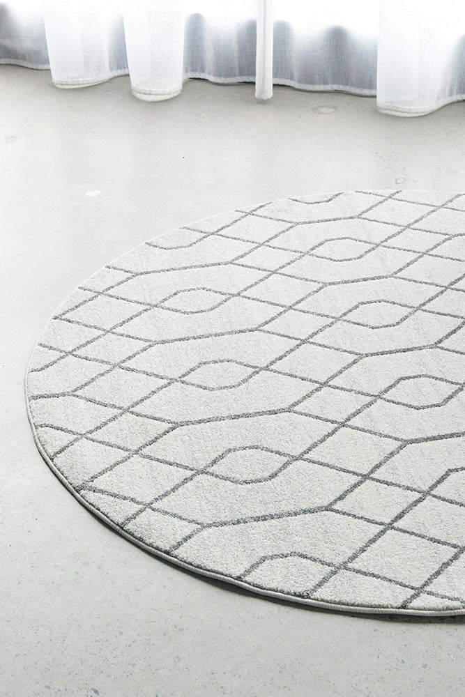 Zara Silver Eyelet Rug | Round Rugs Belrose | Rugs N Timber