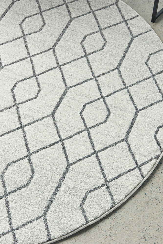Zara Silver Eyelet Rug | Round Rugs Belrose | Rugs N Timber