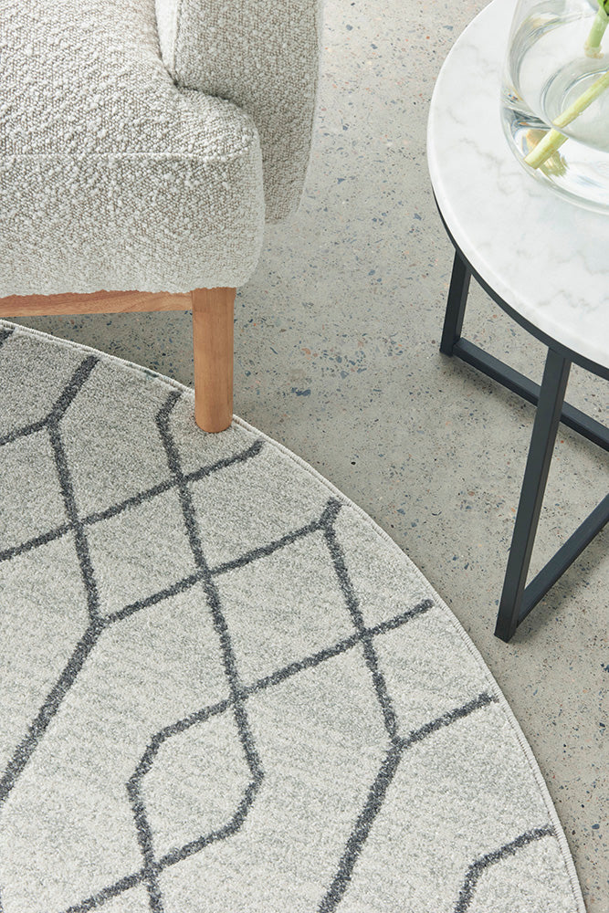 Zara Silver Eyelet Rug | Round Rugs Belrose | Rugs N Timber