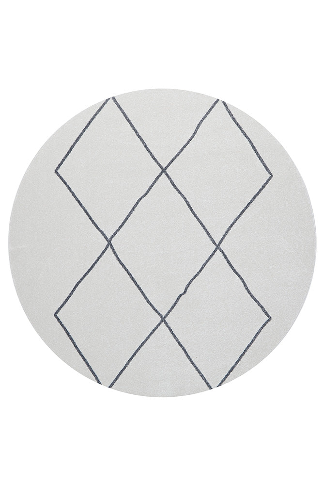 Zara Ivory Criss Cross Rug | Round Rugs Belrose | Rugs N Timber