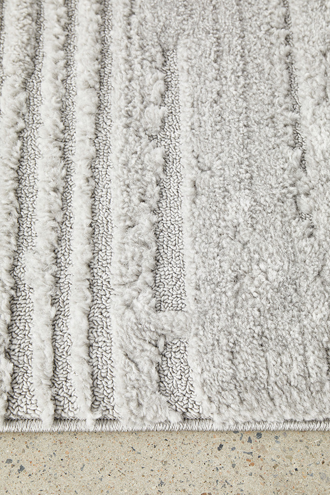 Marley Silver Stripes Rug | Modern Rugs Belrose Sydney