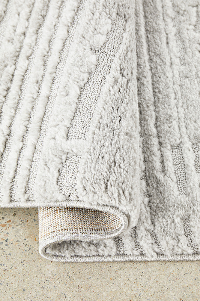 Marley Silver Stripes Rug | Modern Rugs Belrose Sydney