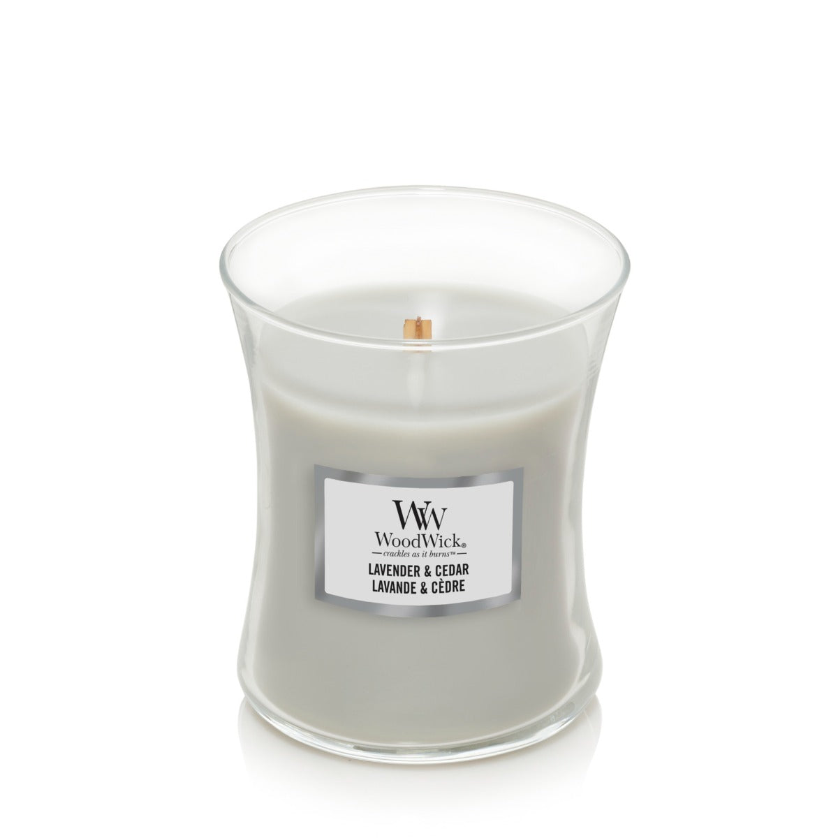 Woodwick Candle - Medium - Lavender & Cedar
